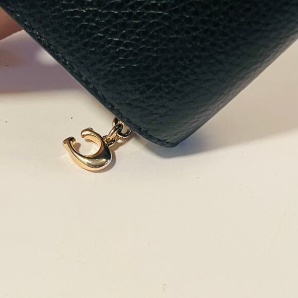 Women's Coach Snap Wallet Pebble Grain Leather Black - Picture 4 of 6